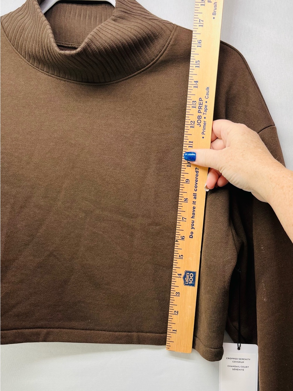 ALO Yoga Ribbed Cropped Pullover in Espresso - Picture 4 of 8